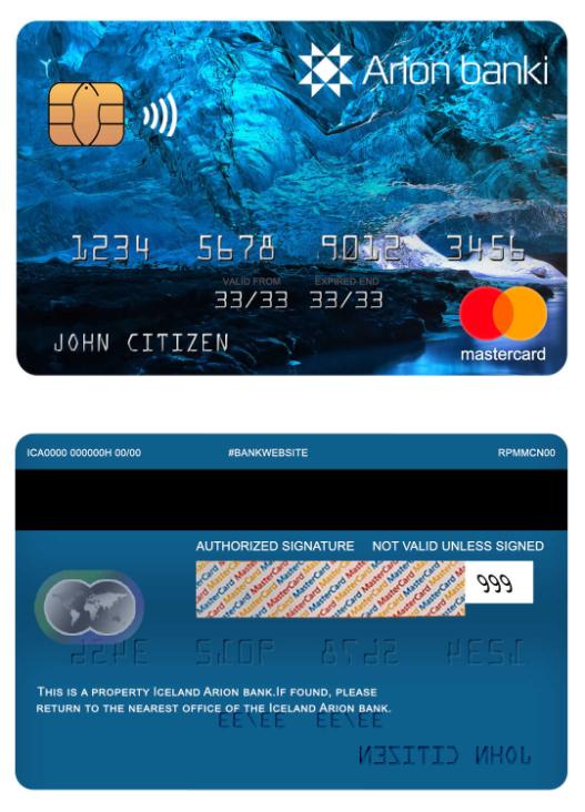 Iceland Arion bank mastercard
